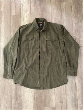 Ariat Olive Green Button-Up Shirt Jacket